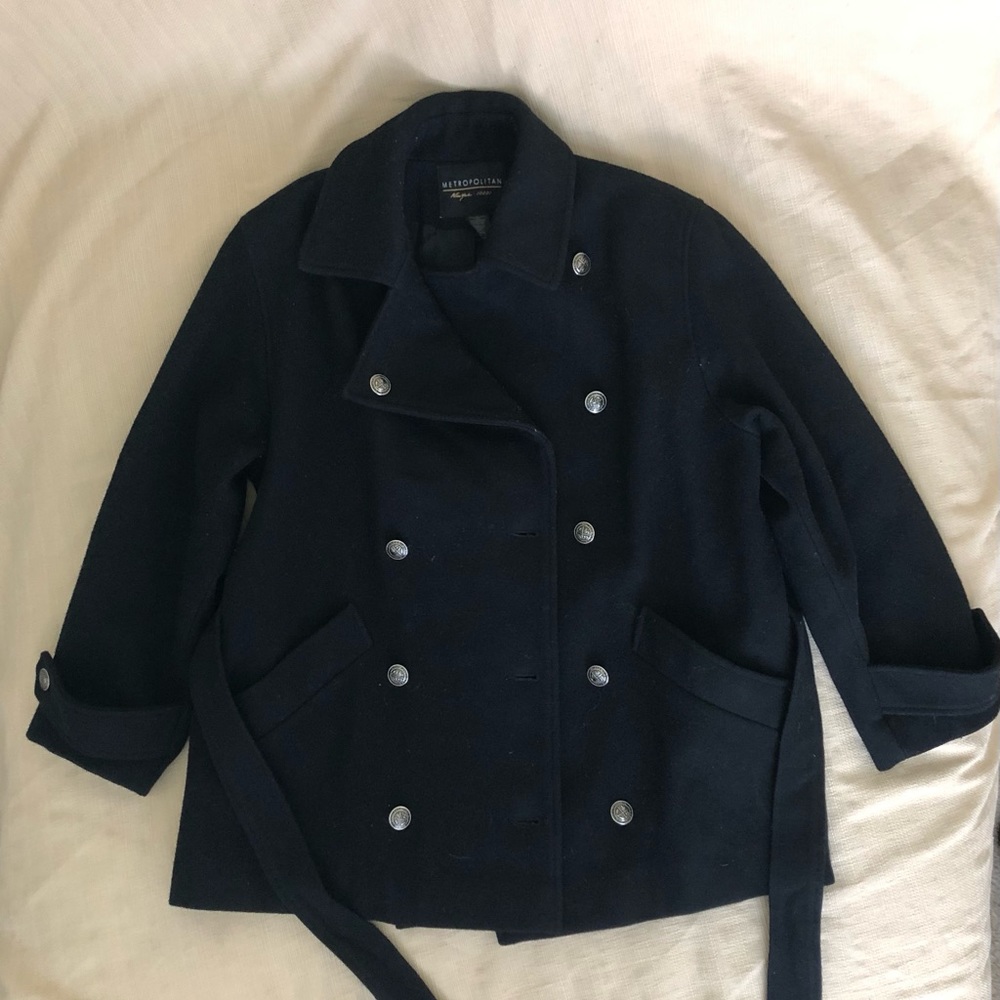 Metropolitan New York 10001 - Shell 100% Wool Pea Coat Size 4 **used**